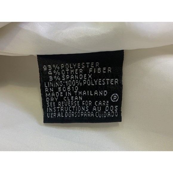 Vtg Anne Klein Blazer Womens Size 2 White w/ Stripes Shoulder Pads Sport Coat - Picture 10 of 14